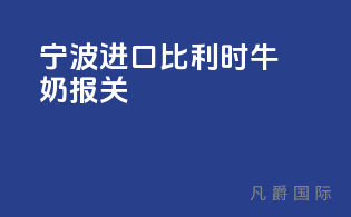 宁波进口比利时牛奶报关